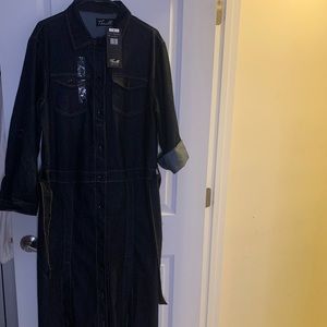Jean jacket dress with belt